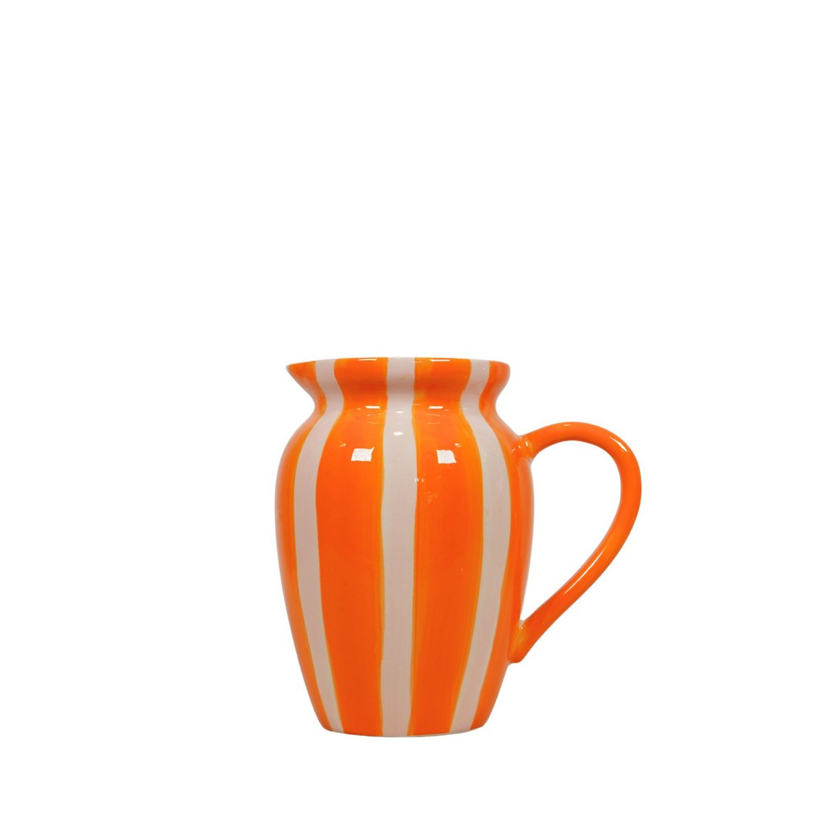 Keramikvase Streifen 18x18cm – Orange – Sommerliche Heimdekoration