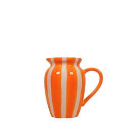 Keramikvase Streifen 18x18cm – Orange – Sommerliche Heimdekoration