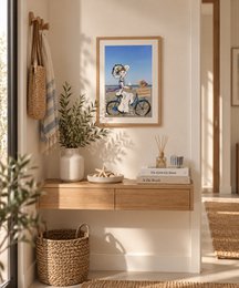 Zeeland souvenir | Zeeland poster | Zeeland girl | Zeeland coast | Beach | Dog | A3