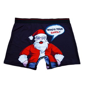 Weihnachts-Boxershorts „Who's your Santa“