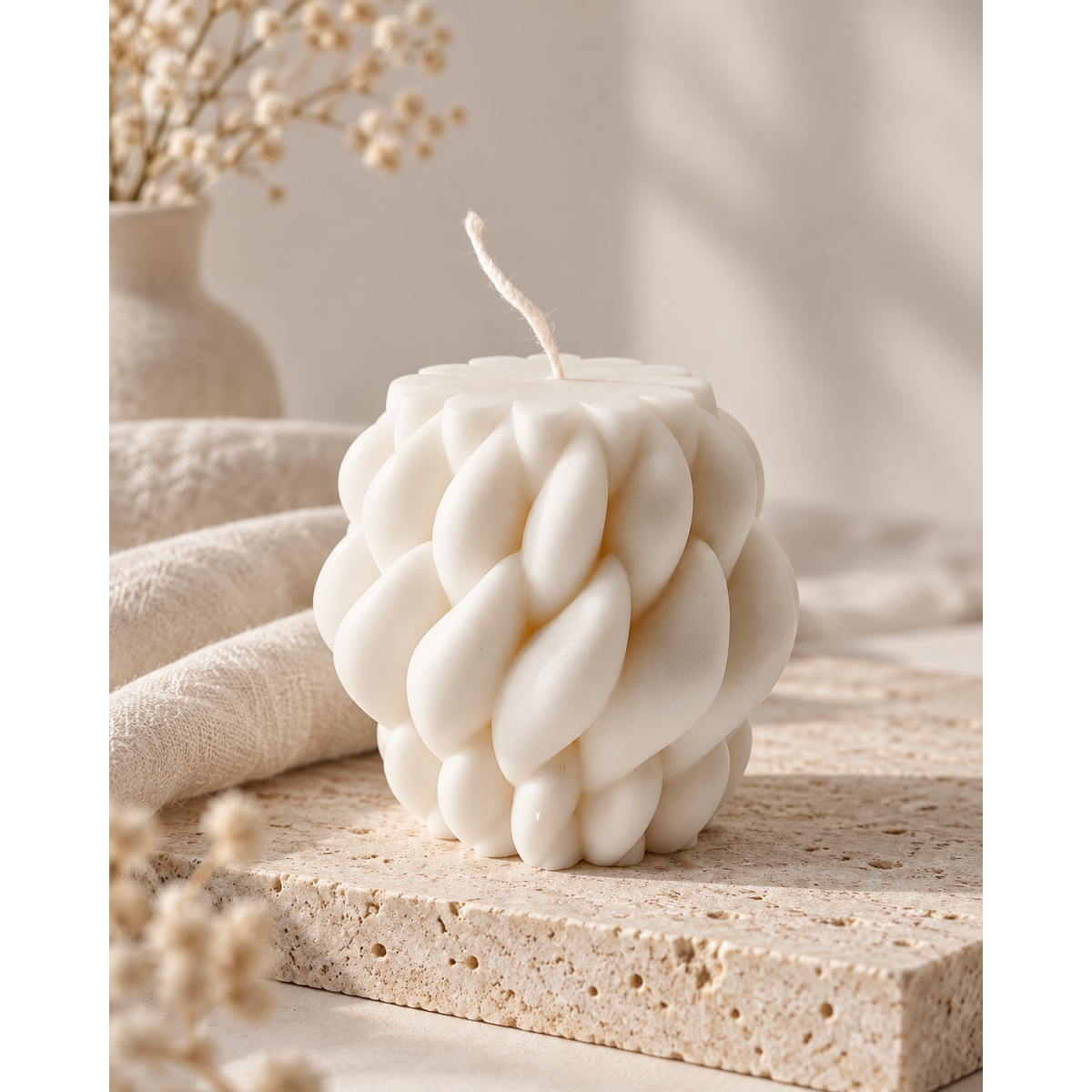Wooly Medium Kerze | Rapswachs