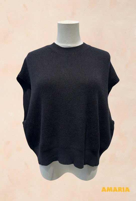 Oversized ærmeløs striktrøje – VISCOSE – 22005