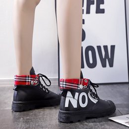 Nouveau Bottes courtes en toile pour filles, montantes, assorties avec tout, chaussures pour femmes
