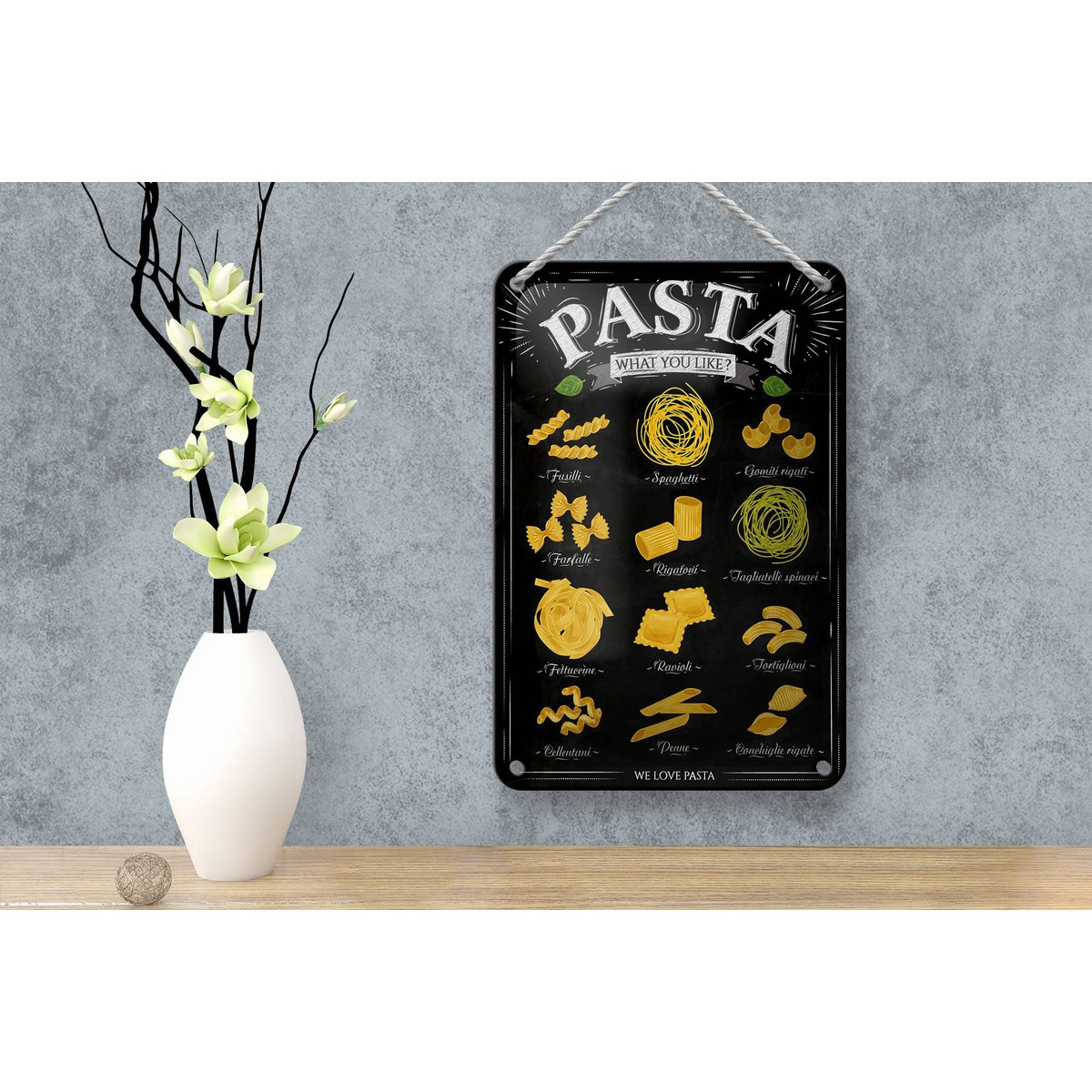 Tin sign pasta 12x18cm pasta what you like food decoration