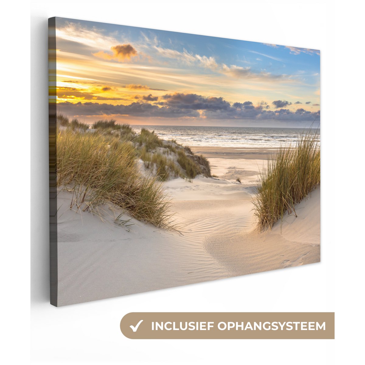 Pintura de lona - Decoración de la pared Beach - Dune - Grass - Sunset - Sala de decoración de la pared - Decoración del dormitorio - Accesorios de habitaciones - Pinturas sobre lienzo