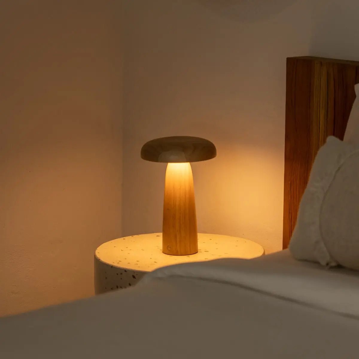 Lampe de table rechargeable en bois marron clair Lennart