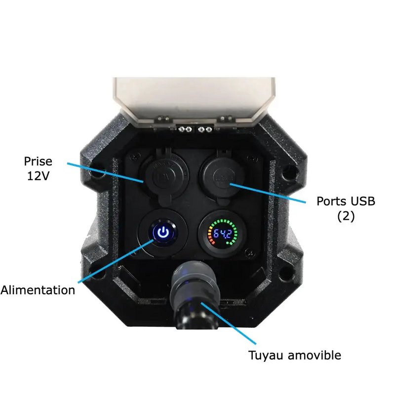 RINSEKIT RACK 19L – Doccia portatile autonoma alimentata a batteria (Montaggio sul tetto del veicolo)