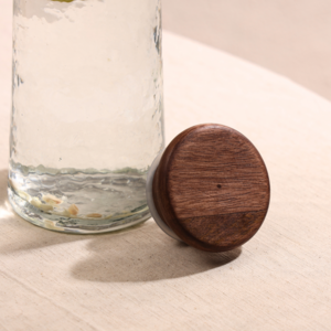 Carafe | Hammered Textured Wooden | Glass