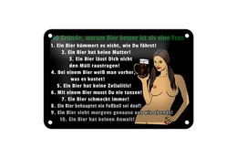 Tin sign Pinup 18x12cm 10 reasons beer is better than woman decoration