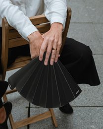 Hand fan, fan, fan, black opaque