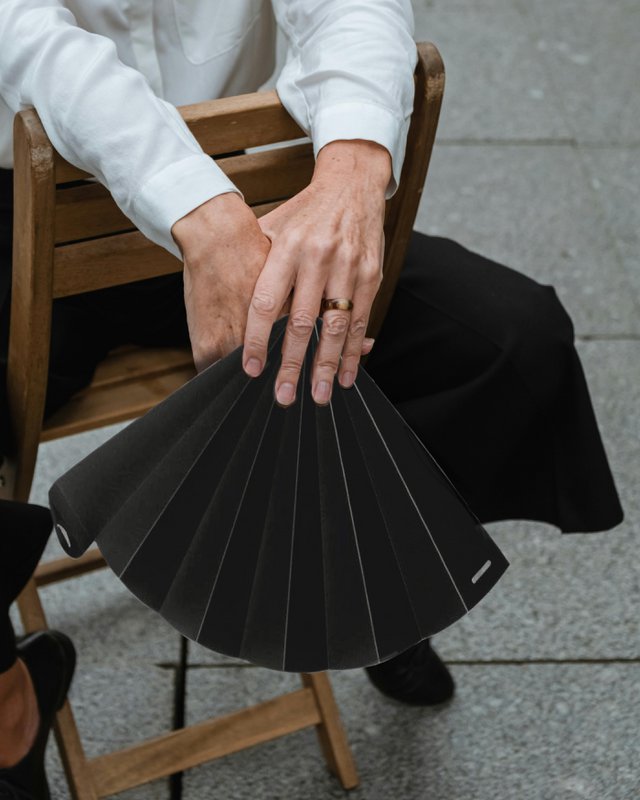 Hand fan, fan, fan, black opaque