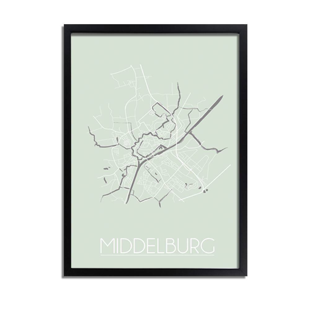 Middelburg Floor plan poster Pastel green