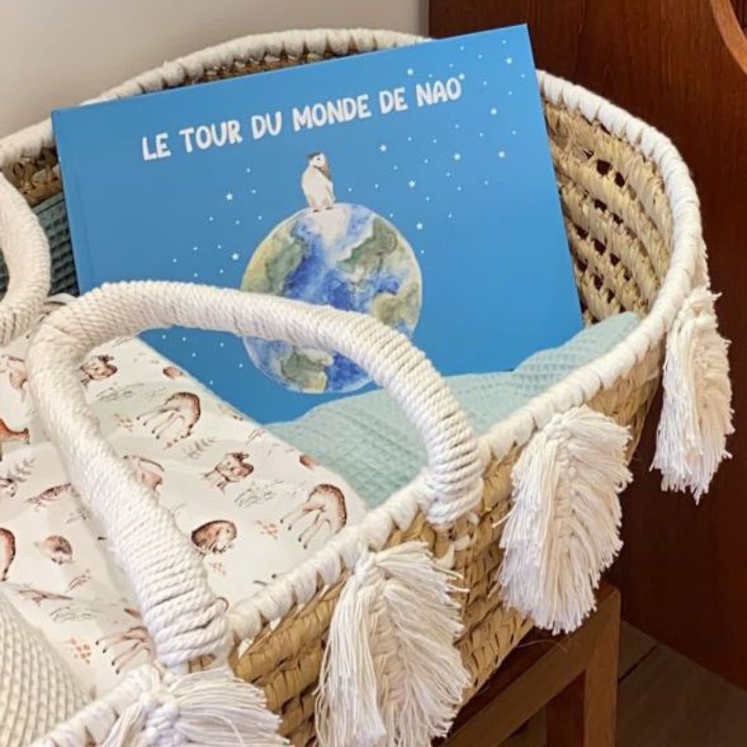 Livre pour enfant le tour du monde de Nao voyage sur 5 continentes mit einzigartigen Aquarelldesigns