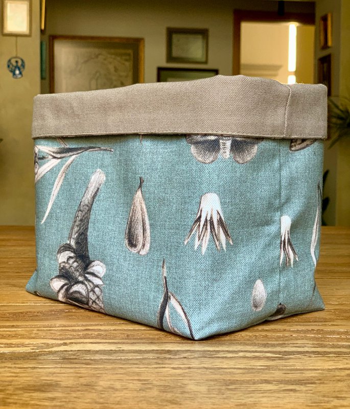 Cesta de Tela, Panera h=20cm, 100% Algodón, Estampada | Semillas Aguamarina
