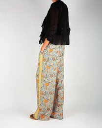 Pantaloni fluidi da donna con stampa Lolem blu