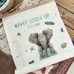 Growth chart jungle green - textile poster