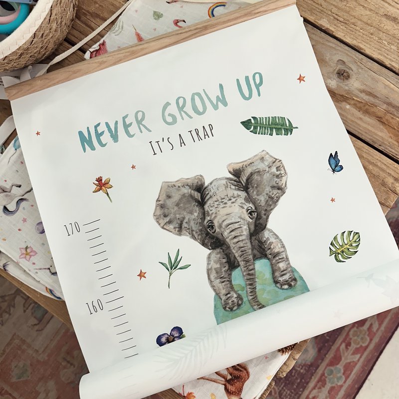 Growth chart jungle green - textile poster