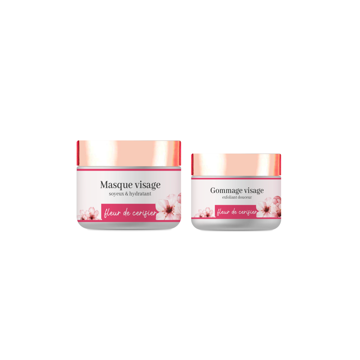 Hydratisierende Maskenbox und Gesichtscrub - Kirschblüte - Roségold Edition