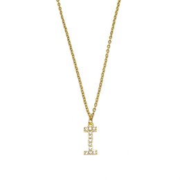 Lettera ketting diamant - initiaal I - goud