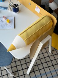 Crayon velvet pillow “Yellow"
