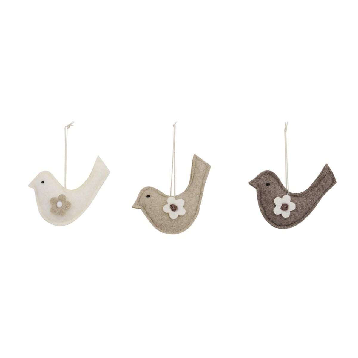 Filzvogelfeder 10 cm 3 sort. Isabelle Rose