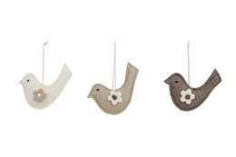 Felt bird spring 10 cm 3 ass. Isabelle Rose