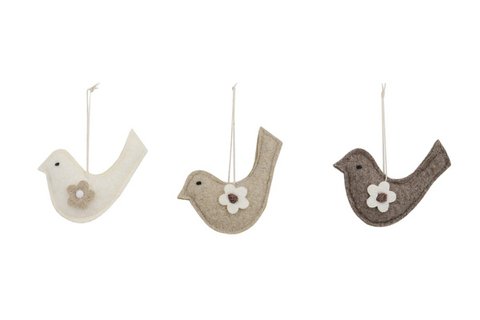 Filzvogelfeder 10 cm 3 sort. Isabelle Rose