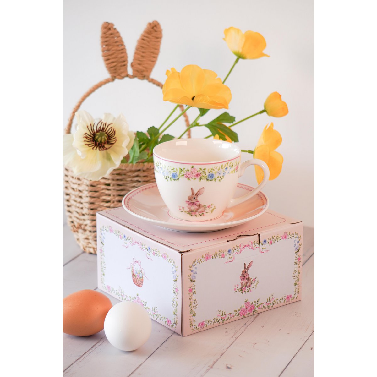 Kop & schotel Easter Joy roze 250 ml Isabelle Rose