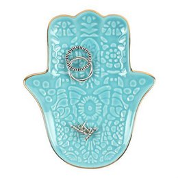 Türkisfarbene Hamsa Handschmuckschale