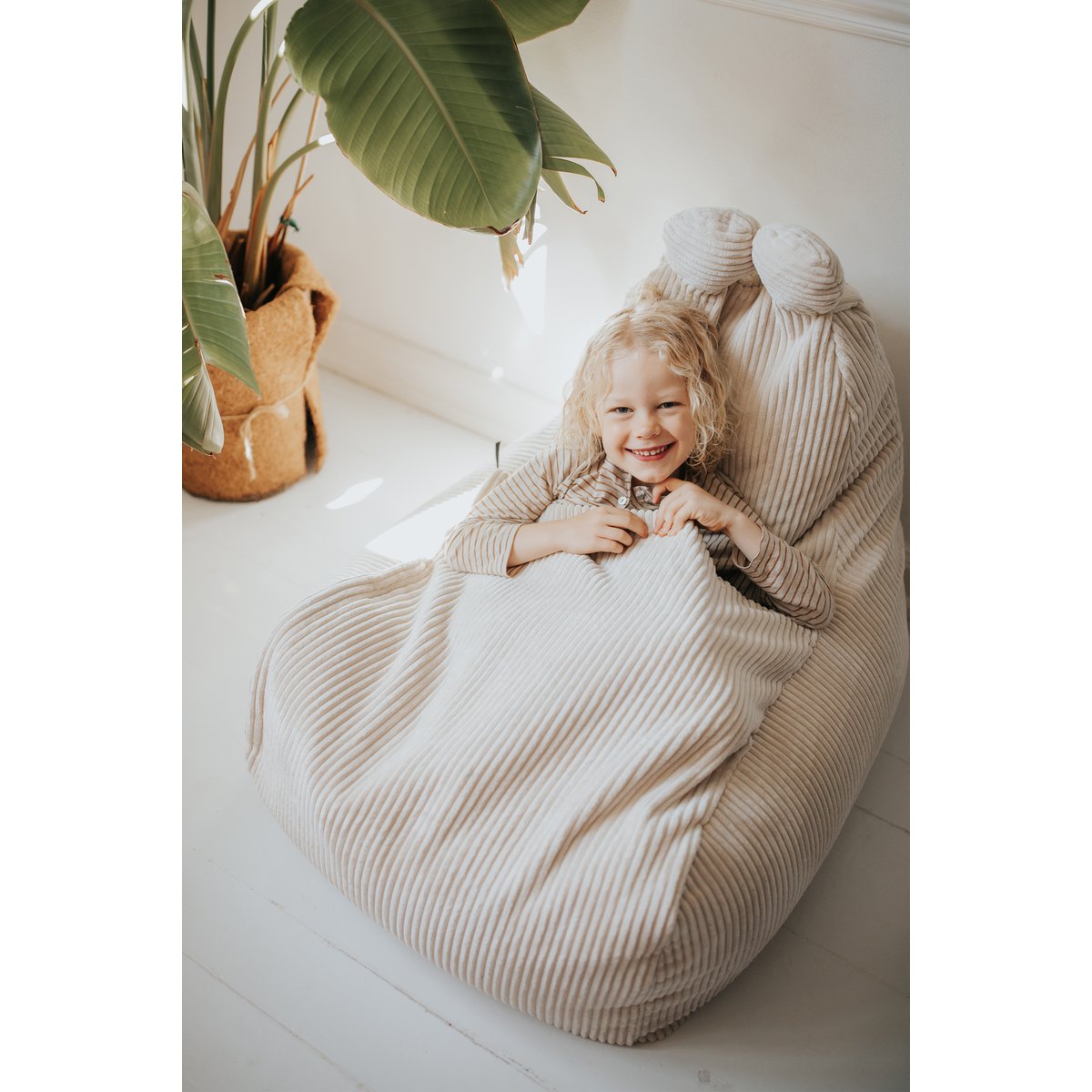TEDDY L Beanbag, Corduroy, Lincoln 70 Light Blue