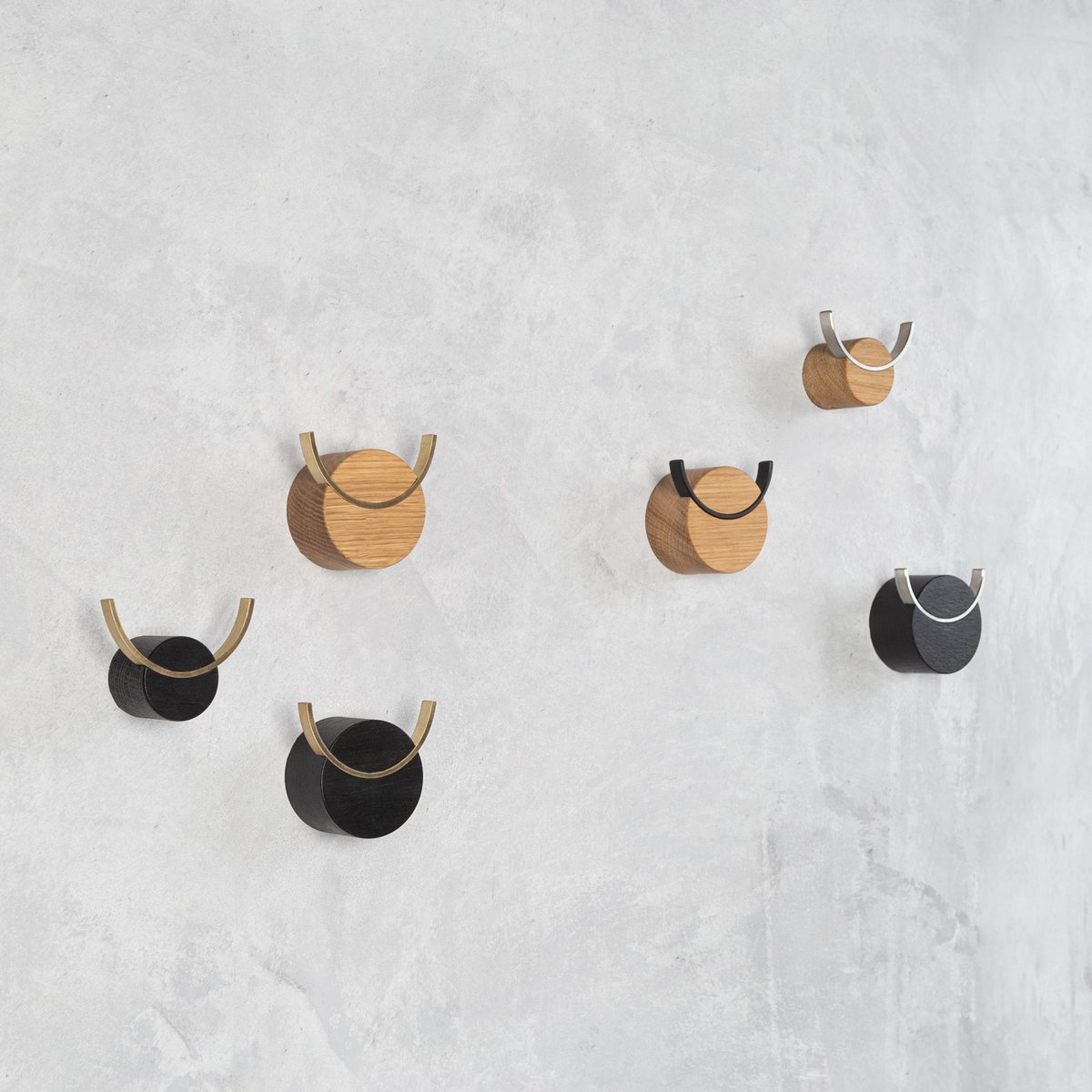 Wall hook DEER, oak, black