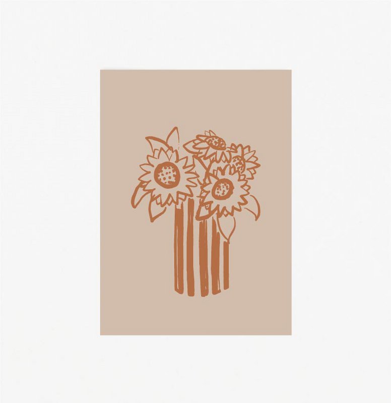 Ansichtkaart / Zonnebloemvaas
