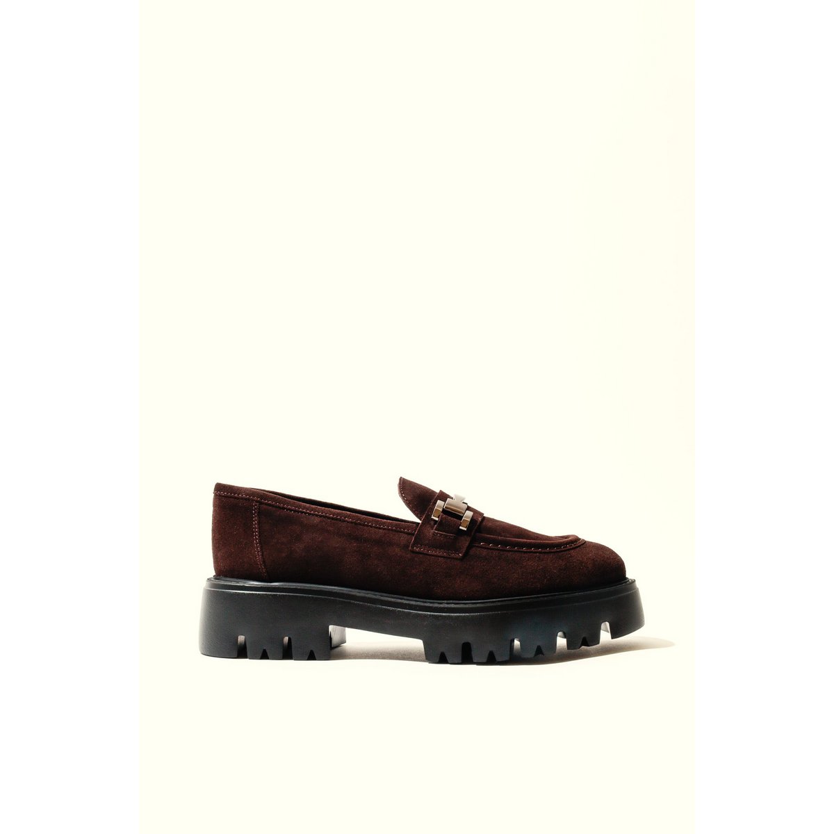 AINOHA CHOCOLATE – Wildleder-Loafer mit Horsebit und extraleichter Sohle
