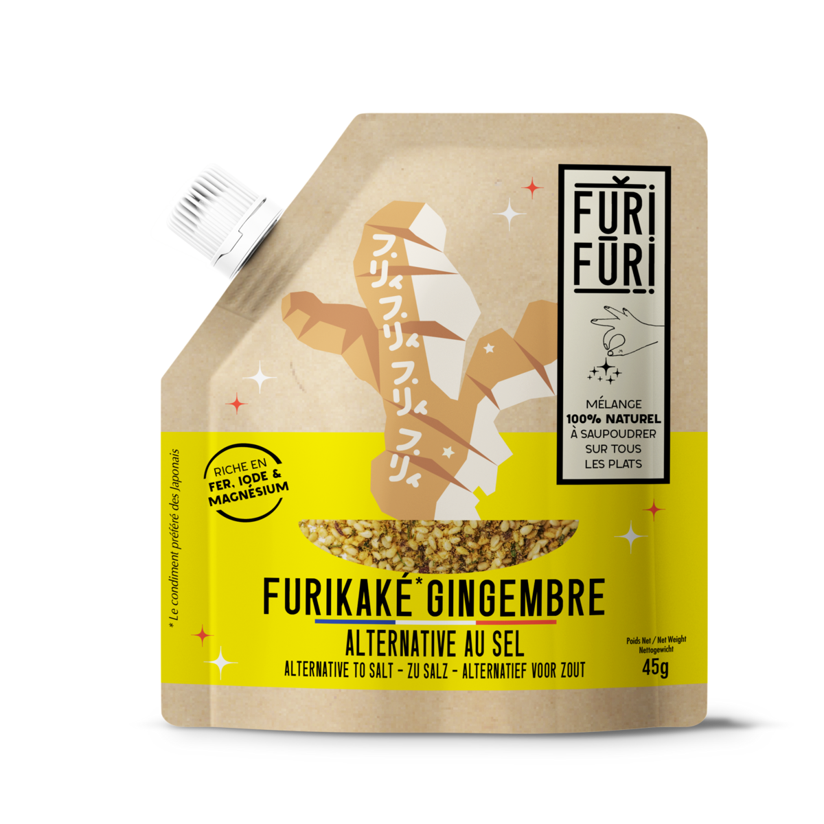 Furikake Ginger - Sesam- en zeewierkruiderij - zoutalternatief 45G