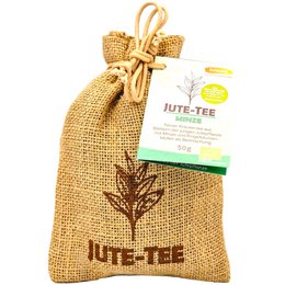 Organic jute tea mint jute bag, a natural and eco-friendly tea accessory made from jute, a sustainable plant fiber. The bag contains loose-leaf mint tea, providing a refreshing and aromatic tea experience.