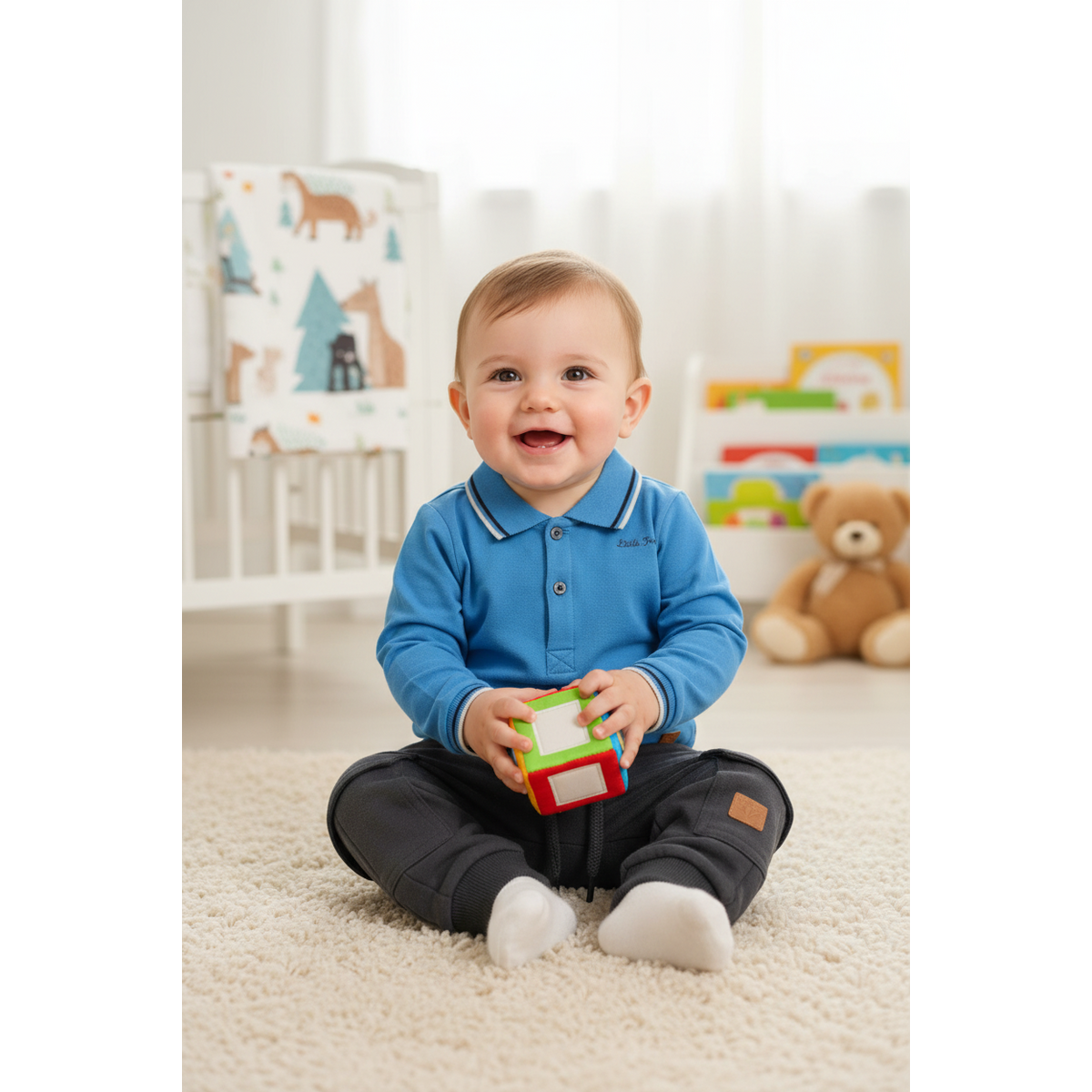 Little Chiq Baby Polo blauw