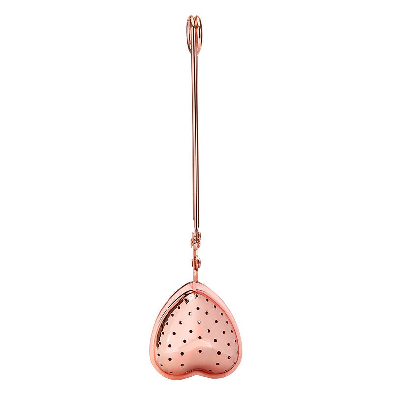 Tea tongs, tea filter, tea infuser "Heart" rose gold
