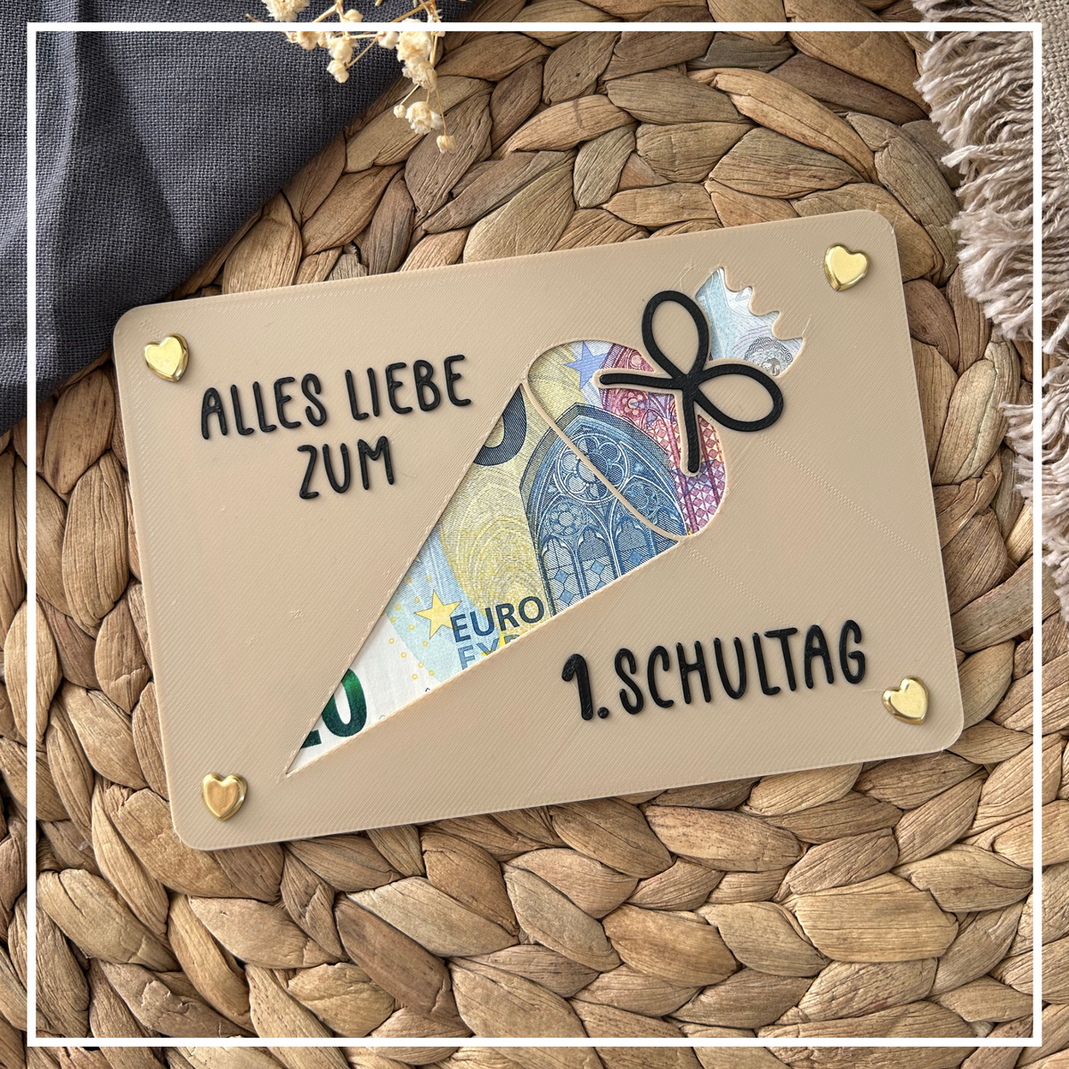 Money gift for starting school - money gift card for the first day of school - creative gift idea for those starting school