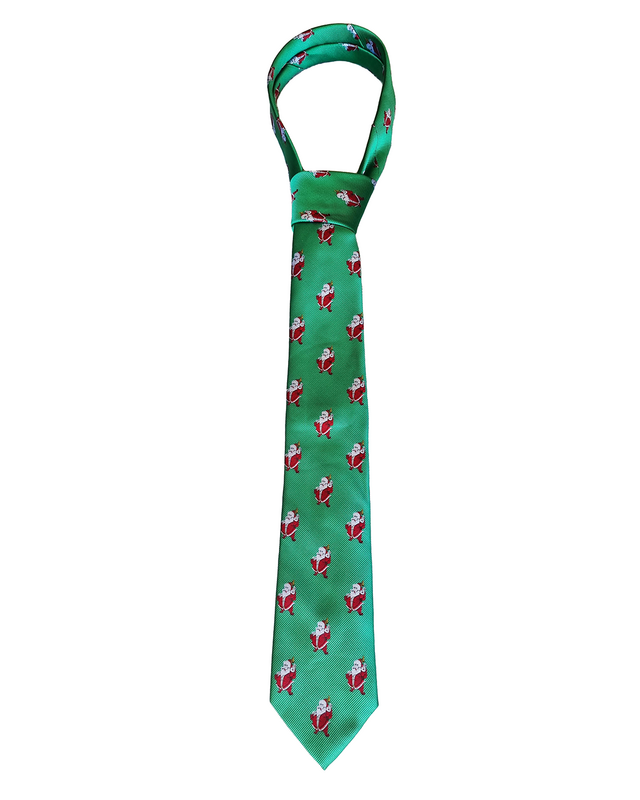 Tie - Green with Santa