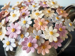 Marguerite fleur céramique petite rose 3,5 cm