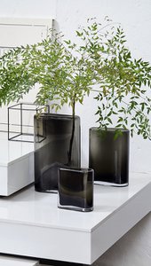 glass vase assymetric squircle  shape tube,series: BADEN