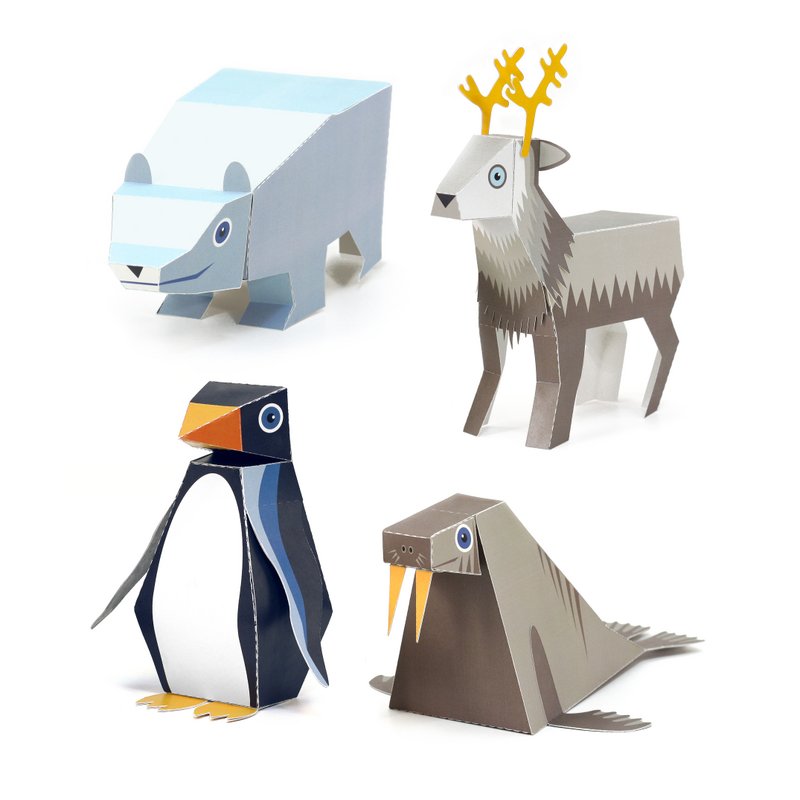 Ice Animals Paper Toys