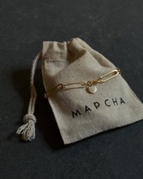 Pulsera de cadena de eslabones con moneda de oro