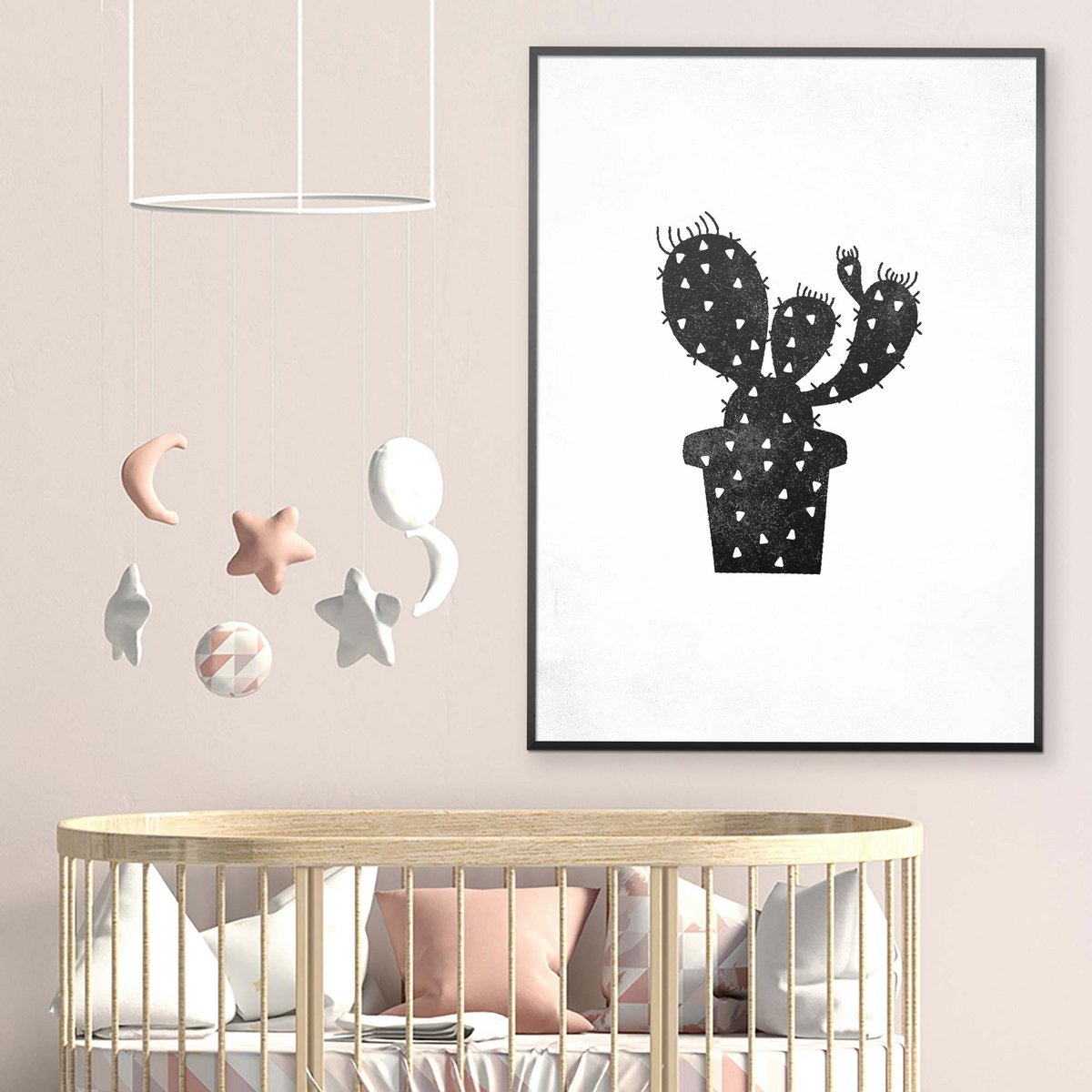 Cactus Silhouette Triangle Print