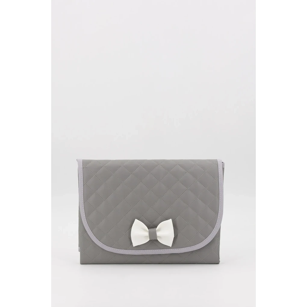 Matelas à langer matelassé pour bébé avec nœud, bleu