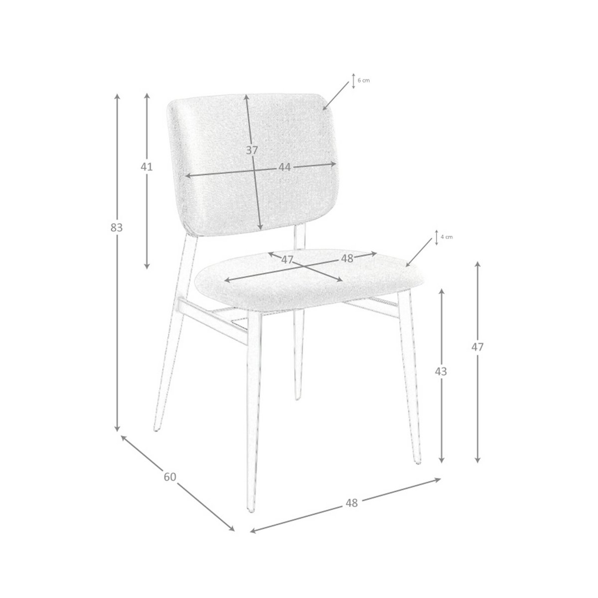 Light gray fabric chair 4147