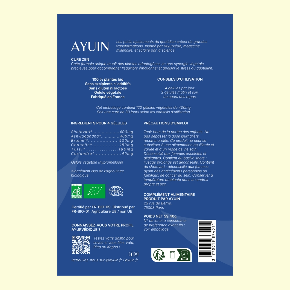 Zen Bio - ontspanning - 120 ayurvedische capsules