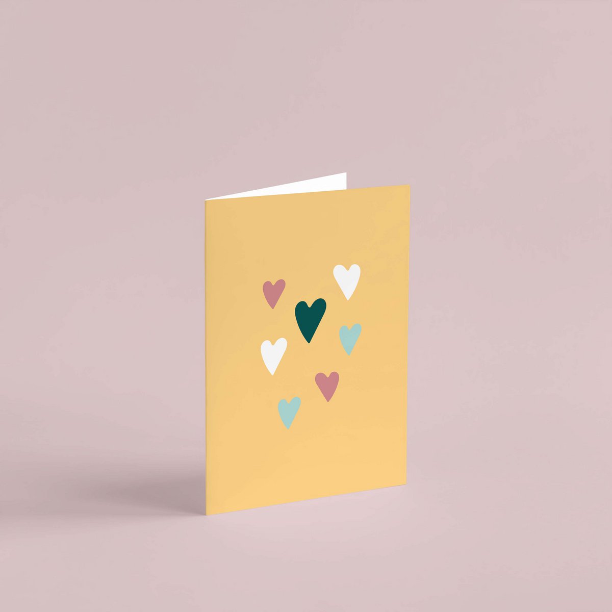 Carte double coeurs avec enveloppe