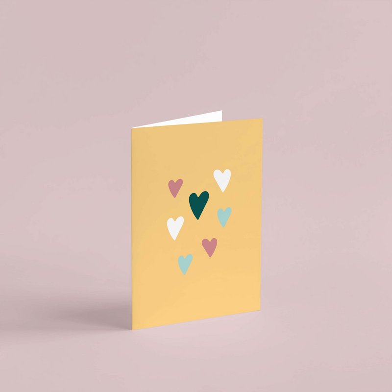 Carte double coeurs avec enveloppe