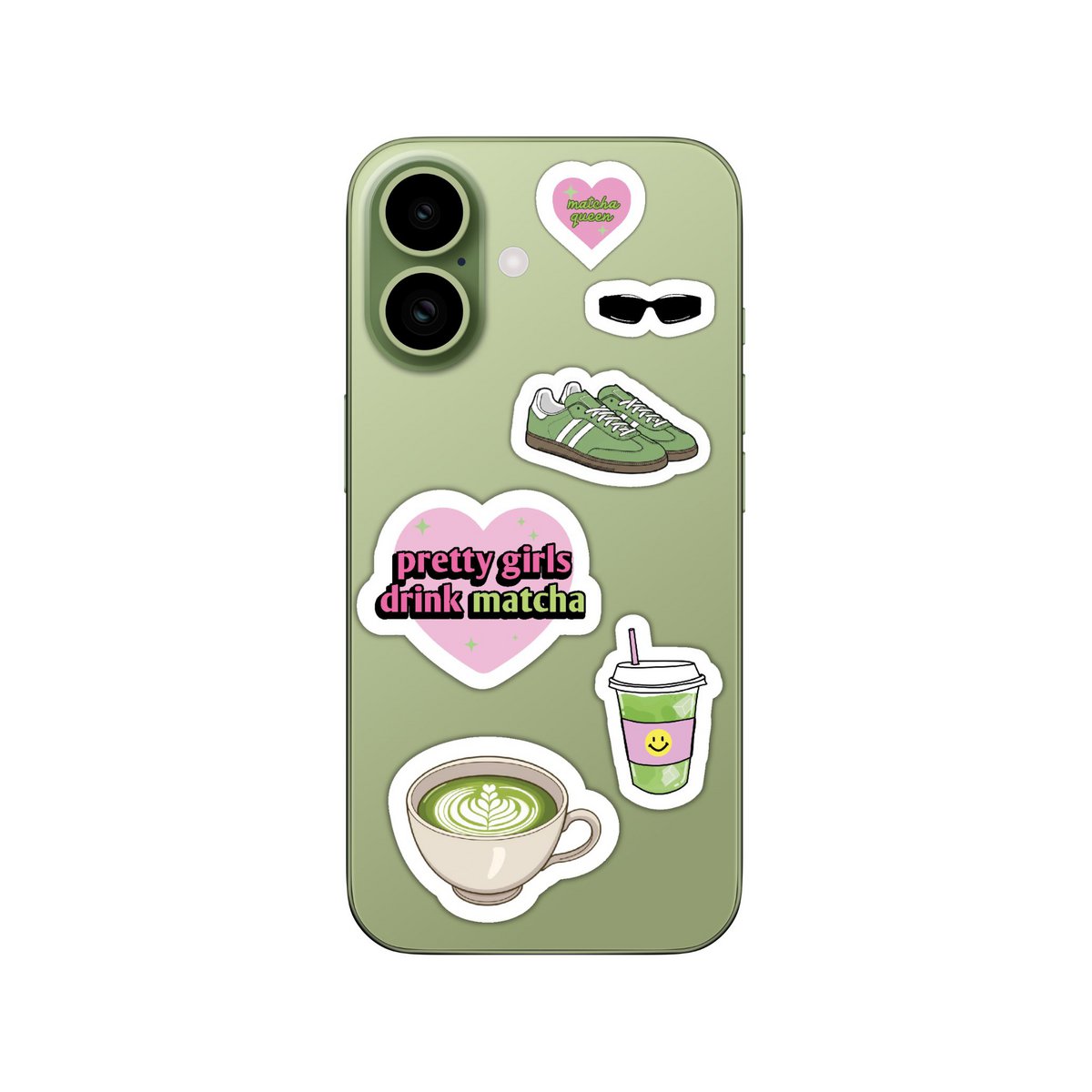 matcha girlie A5 sticker sheet